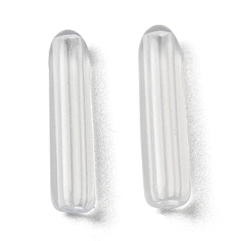 Silicone Round End Caps, Replacement Cap Cover Fit  for Hair Band, Clear, 13x3mm, Hole: 1.2mm