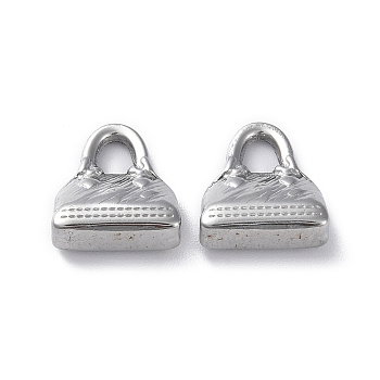 304 Stainless Steel Pendants, Handbag Charm, Stainless Steel Color, 16x14.5x5.5mm, Hole: 4mm