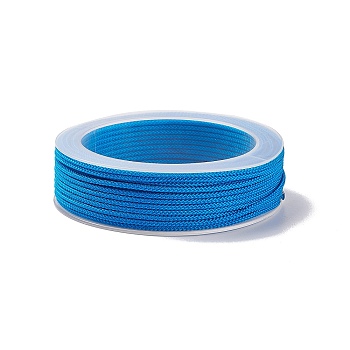 Braided Nylon Threads, Dyed, Knotting Cord, for Chinese Knotting, Crafts and Jewelry Making, Deep Sky Blue, 1.5mm, about 13.12 yards(12m)/roll