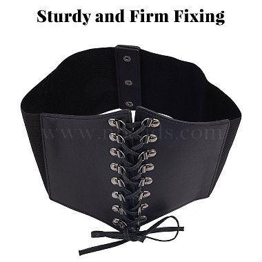 PU Leather Wide Elastic Corset Belts with Alloy Findings(AJEW-WH0518-51)-5