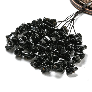 Natural Obsidian Chip Tree of Life Pendants Decoration(G-F733-06H)-3