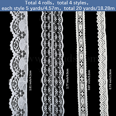 4 Styles Polyester Lace Trim(OCOR-GF0005-25D)-2