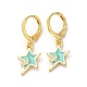 Star & Moon Real 18K Gold Plated Brass Dangle Leverback Earrings(EJEW-L268-032G-04)-1