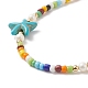 Colorful Synthetic Turquoise Starfish & Shell Pearl & Glass Seed Beaded Necklace for Women(NJEW-TA00044)-4
