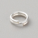 925 Sterling Silver Split Rings, Double Loops Ring, Silver, 22 Gauge, 5x1.3mm, Inner Diameter: 3.7mm, Single Wire Size: 0.6mm(STER-WH0011-28S-02)