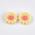 Resin Cabochons, Sunflower, Champagne Yellow, 15x5mm(CRES-T010-60H)