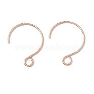 Ion Plating(IP) 316 Surgical Stainless Steel Earring Hooks, with Horizontal Loops, Rose Gold, 19x15mm, Hole: 3x2.6mm, 22 Gauge, Pin: 0.6mm(STAS-D183-03RG-02)