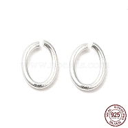 925 Sterling Silver Open Jump Rings, Oval, Silver, 21 Gauge, 5x3.5x0.7mm, Inner Diameter: 2.5x3.7mm, about 250pcs/10g(STER-NH0001-36A-S)