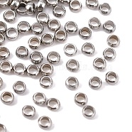 304 Stainless Steel Spacer Beads, Rondelle, Stainless Steel Color, 2x1mm, Hole: 1mm(STAS-R065-30)