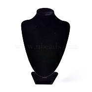 Jewelry Necklace Display Bust, with Wood and Cardboard, Black, 18x24cm(NDIS-WH0002-16)