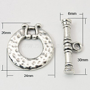Tibetan Style Alloy Toggle Clasps, Cadmium Free & Lead Free, Antique Silver Color, 26x24x2mm(TIBE-E002-AS)