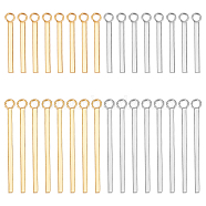 32Pcs 4 Style 304 Stainless Steel Pendants, Stamping Blank Tag, Rectangle/Bar, Golden & Stainless Steel Color, 18~28x1.5x1.5mm, Hole: 2mm, 8pcs/style(STAS-UN0044-20)