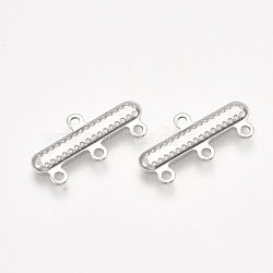 304 Stainless Steel Chandelier Component Links, 3-Strand Reducer Connector, Rectangle, Stainless Steel Color, 10x20x1mm, Hole: 1.2mm(X-STAS-T045-35P)