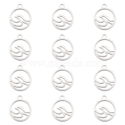 304 Stainless Steel Charms, Hollow, Mountain Alliance Eachother Pendant, Stainless Steel Color, 14x12x1mm, Hole: 1.5mm, 12pcs/box(STAS-UN0041-92)