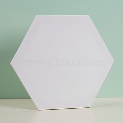 Blank Canvas Wood Primed Framed, Stretched Cotton Panel Board, for Painting Drawing, Hexagon, White, 346x400x16mm(DIY-G019-02B)