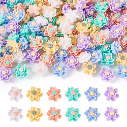 120Pcs 6 Colors Opaque Resin Cabochons, Flower, Mixed Color, 12mm, 20pcs/color(CRES-TA0001-28)