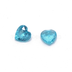 Glass Rhinestone Cabochons, DIY Accessories for Jewelry Pendant Making, Birthstone Color Style Rhinestone, Heart, Aquamarine, 4.5x4.8x2.7mm(GLAA-WH0028-22)