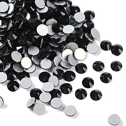 Glass Flat Back Rhinestone, Grade A, Back Plated, Faceted, Half Round, Jet, SS10, 2.7~2.8mm, 1440pcs/bag(RGLA-C002-SS10-280)