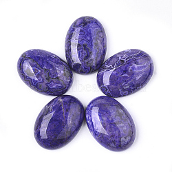 Natural Ripple Jasper Cabochons, Dyed & Heated, Oval, Slate Blue, 25x17.5~18x7mm(G-S346-04B)