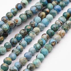 Natural Variscite Bead Strands, Round, 4mm, Hole: 1mm, about 94pcs/strand, 15.7 inch(G-P300-01-4mm)