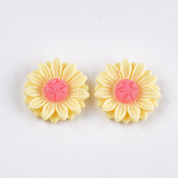 Resin Cabochons, Sunflower, Champagne Yellow, 15x5mm(CRES-T010-60H)
