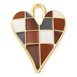 Alloy Enamel Pendants, Light Gold, Heart, 34.5x25.5x4mm, Hole: 9x4mm(PALLOY-S034-02KCG-E)