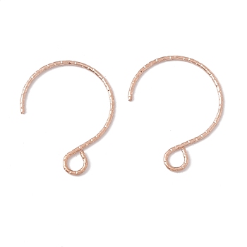 Ion Plating(IP) 316 Surgical Stainless Steel Earring Hooks, with Horizontal Loops, Rose Gold, 19x15mm, Hole: 3x2.6mm, 22 Gauge, Pin: 0.6mm