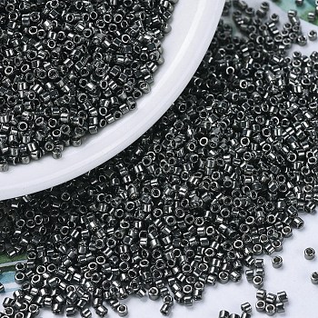 MIYUKI Delica Beads, Cylinder, Japanese Seed Beads, 11/0, (DB0452) Galvanized Dark Gray, 1.3x1.6mm, Hole: 0.8mm, about 2000pcs/10g