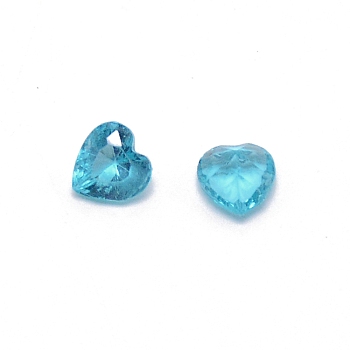 Glass Rhinestone Cabochons, DIY Accessories for Jewelry Pendant Making, Birthstone Color Style Rhinestone, Heart, Aquamarine, 4.5x4.8x2.7mm