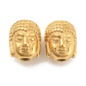 Ion Plating(IP) Stainless Steel Beads, Buddha, Golden, 10.5x8x8mm, Hole: 2mm