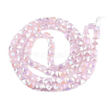 Electroplate Opaque Solid Color Glass Beads Strands(EGLA-N002-42-01)-2