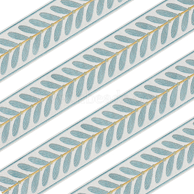 9.9M 3 Colors Leaf Pattern Polyester Jacquard Ribbon(OCOR-CY0004-60)-7