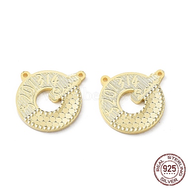 Real 18K Gold Plated Flat Round Sterling Silver Charms