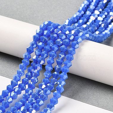 Opaque Solid Color Electroplate Glass Beads Strands(EGLA-A039-P4mm-B11)-4