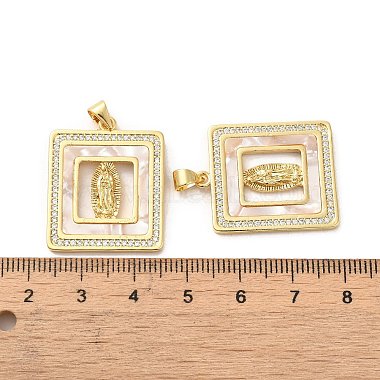 Rack Plating Brass Micro Pave Clear Cubic Zirconia Pendants(KK-A206-01G)-3