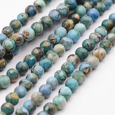 4mm Round Natural Turquoise Beads