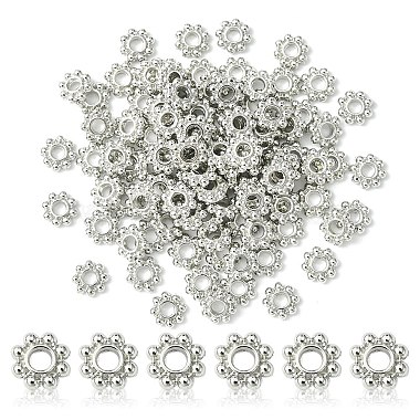 Platinum Flower Alloy Spacer Beads