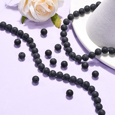 Natural Black Agate Beads Strands(X-G-H1617)-3