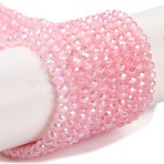Baking Electroplate Glass Beads Strands, AB Color, Faceted, Rondelle, Flamingo, 3x2mm, Hole: 0.7mm, about 135~140pcs/strand, 32~34cm(DGLA-A039-J2MM-B15)