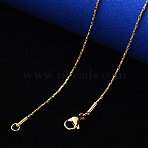 PVD Vacuum Plating 304 Stainless Steel Boston Link Chain Necklace, with Lobster Claw Clasp, Real 18K Gold Plated, 19.68 inch(50cm)x1.6mm(NJEW-S420-006D-G)