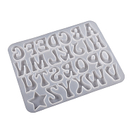 DIY Silicone Cabochon Molds, Resin Casting Molds, For UV Resin, Epoxy Resin Craft Making, Capital Letter A~Z & Star, Alphabet, 98x126x5mm(SIMO-PW0013-10A)
