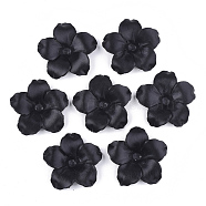 5-Petal Eco-Friendly Cowhide Bead Cap, Flower, Black, 55~56x58x10mm, Hole: 1.8mm(FIND-T045-40A)