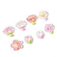 Translucent Resin Cabochons, Sakura, for Jewelry Making, Mixed Color, 20~23x17~24.5x5~7mm(X1-RESI-F045-01)
