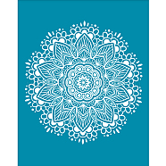 Silk Screen Printing Stencil, for Painting on Wood, DIY Decoration T-Shirt Fabric, Flower Pattern, 100x127mm(DIY-WH0341-201)