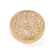 Christmas Series Wax Seal Brass Stamp Head, for Wax Seal Stamp, Golden, Christmas Tree, 25x15mm, Inner Diameter: 7mm(AJEW-Z031-04G-02)