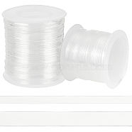 BENECREAT 2 Rolls 2 Styles Invisible Stretchy TPU Plastic Transparent Elastic Strap, with Spool, for DIY Bra Lingerie Swimwear, Clear, 3~6mm, 1 roll/style(FIND-BC0004-80)