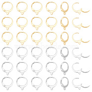304 Stainless Steel Leverback Earring Findings, with Loop, Bead Container, Golden & Stainless Steel Color, 6.8x5.2x1.1cm, 60pcs/box(STAS-UN0001-44)