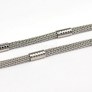 304 Stainless Steel Mesh Chains, Unwelded, Stainless Steel Color, 3mm(CHS-L001-22-3mm)