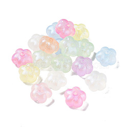 Transparent Acrylic Beads, Luminous Beads, Glow in the Dark, Flower, Mixed Color, 13x8mm, Hole: 2.3mm, about 580pcs/500g(OACR-Z013-18)