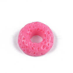Resin Decoden Cabochons, Donut, Imitation Food, Deep Pink, 16x5.5mm(CRES-T010-39E)